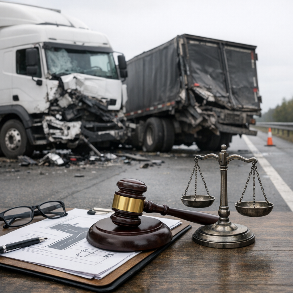 legal responsibility truck illustration for How legal responsibility is examined after truck crashes
