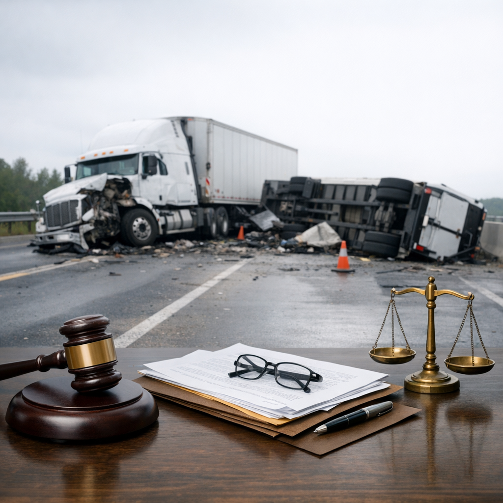 legal actions truck accident illustration for What legal actions follow a major truck accident